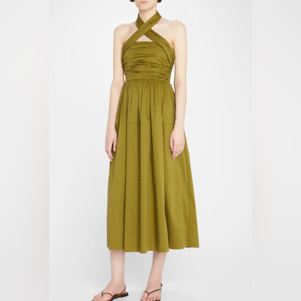 Cinq à Sept Olive Green Midi Dress